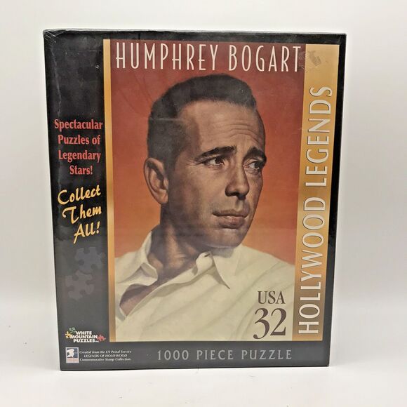 White Mountain Humphrey Bogart 1000 Piece Jig Saw Puzzle Based on USPS Stamps - Picture 1 of 9